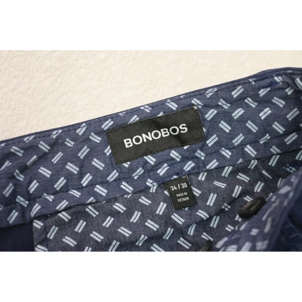 Bonobos Chinos Mens 34x30 Navy Blue Slim Taper Stretch Pants Excellent